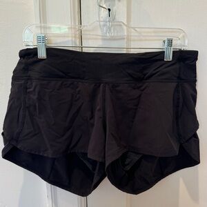 Lululemon Black Speed Shorts Low Rise 2.5” Size 8